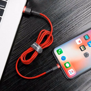 Baseus Cafule USB Lightning kabelis 2.4A 1m (melns + sarkans)
