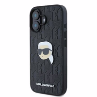 Karl Lagerfeld Monogramma Karl Galvas Piespraude iPhone 16 Viedtālruņa Apvalks - Melns