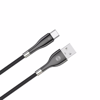 Forever Sleek kabelis USB - USB-C 1,0 m 3A melns