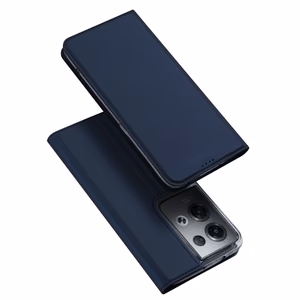 Dux Ducis Skin Pro viedtālruņa apvalks Oppo Reno 8 Pro ar atveramu vāciņu, karšu maciņu un statīvu, zils