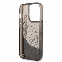 Karl Lagerfeld Liquid Glitter Elong viedtālruņa apvalks iPhone 14 Pro Max - melns