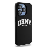 DKNY Šķidrs silikona balts drukāts logotips magnētiskais viedtālruņa apvalks iPhone 13 Pro / 13 - melns