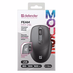 PELE DEFENDER FEAM MM-296 RF klusā melna