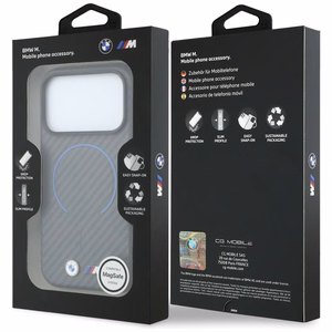 BMW M Carbon Printed Ring MagSafe vāciņš iPhone 18 Pro Max / 17 Pro Max – pelēks