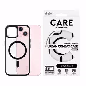 CARE by PanzerGlass Urban Combat Magnētiskais viedtālruņa apvalks iPhone 15 - melns