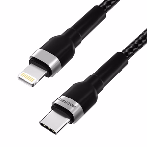 Wozinsky WNBCL2 Lightning / USB-C PD 30W kabelis 2m - melns
