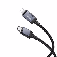 Kabelis USB C uz Lightning Hoco PD 27W ar ekrānu 1 m X118 melns