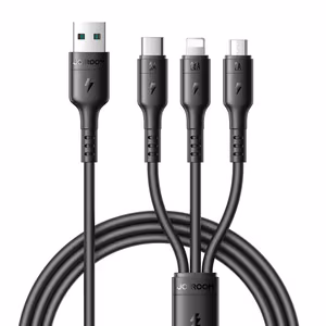 Кабель Joyroom S-A61 USB-A — USB-C/Lightning/MicroUSB 3.5A 1.2м чёрный