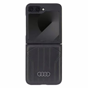 Audi sintētiskās ādas magnētiskais vāciņš Samsung Galaxy Z Flip 6 - melns