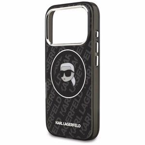 Karl Lagerfeld IML Karl Head Logo magnētiskais viedtālruņa apvalks iPhone 17 Pro - melns