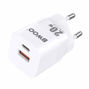 BWOO CDA156 PD wall charger 1x USB-C 1x USB 20W white