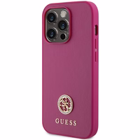 Guess GUHCP15XPS4DGPP iPhone 15 Pro Max 6.7" rozā/rozā cietais apvalks Strass Metāla Logotips