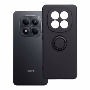 Silikona maciņš ar gredzenu Xiaomi Redmi Note 15 5G melns