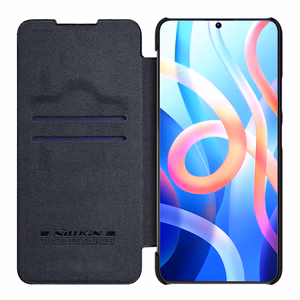 Nillkin Qin vāciņš atverams vāciņš Xiaomi Redmi Note 11T 5G / 11S 5G / 11 5G (Ķīna) / Poco M4 Pro 5G - melns