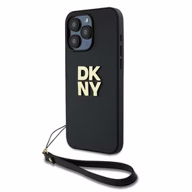 DKNY Viedtālruņa apvalks ar siksniņu un logotipu iPhone 15 Pro Max - melns
