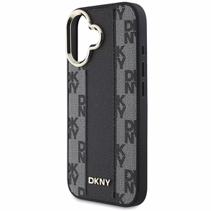 DKNY Rūtainais raksts magnētiskais iPhone 16 viedtālruņa apvalks - melns