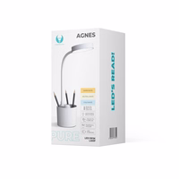 Desk LED Lampa 5W with pen turētājs PURE FLB-20 AGNES balts Forever Light