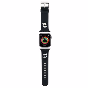 Karl Lagerfeld 3D Rubber Karl un Choupette Heads siksniņa melna priekš Apple Watch 38/40/41mm