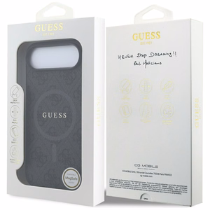 Guess 4G gredzena klasiskā logotipa magnētiskais viedtālruņa apvalks iPhone 17 Air - melns
