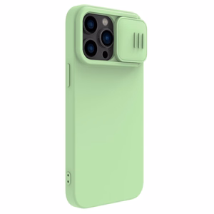 Korpuss Nillkin CamShield Silky Silicone Apple iPhone 15 Pro Max gaiši zaļš