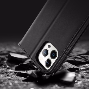 Dux Ducis Hivo ādas atverams vāciņš īstas ādas maks kartēm un dokumentiem iPhone 14 Pro Max brūna