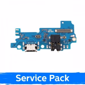 Разъём зарядки совместимый с Samsung A315 A31 со шлейфом / серебристый (Service Pack)