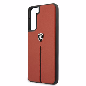 Viedtālruņa apvalks Ferrari FEOSIHCS21MRE S21+ G996 sarkans/sarkans ciets apvalks Off Track ādas neilona strīpa
