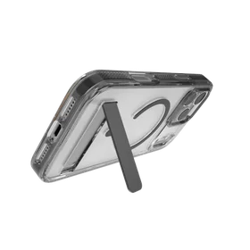 ZAGG Santa Cruz Snap KS Magnētiskais viedtālruņa apvalks ar statīvu iPhone 17 Pro Max – caurspīdīgs un melns