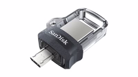 SanDisk Ultra Dual m3.0 USB flash drive 128 GB USB Type-A / Micro-USB 3.2 Gen 1 (3.1 Gen 1) melns, sudraba, caurspīdīgs