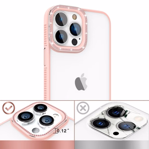 Kingxbar Sparkle Series viedtālruņa apvalks iPhone 13 Pro Max ar kristāliem aizmugures vāks rozā krāsas