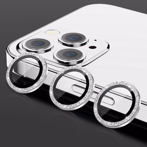 Aizsargstikls HARD DIAMOND kamerai (LENS) Iphone 15 Pro/15 Pro Max sudraba (3 gab.)