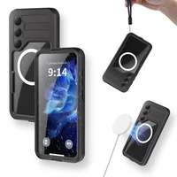 Ūdensizturīgs apvalks SHELLBOX MARS ar metāla gredzenu, paredzēts SAMSUNG S25 Plus, melns