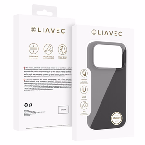 Liavec Silky vāciņš ar metāla kameras ietvaru, paredzēts iPhone 18 Pro Max/17 Pro Max, melns