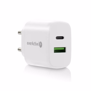 Lādētājs 1 x USB Quick Charge 3.0, 1 x USB-C PD PPS 25W balts