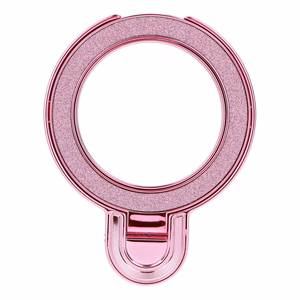 Tālruņa statīvs CIRCLE GLITTER – lipīgs – rozā