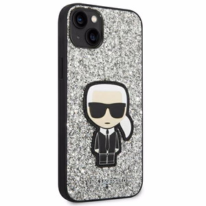 Viedtālruņa apvalks Karl Lagerfeld KLHCP14MGFKPG iPhone 14 Plus 6.7\" sudrabains / sudrabains Glitter Flakes Ikonik
