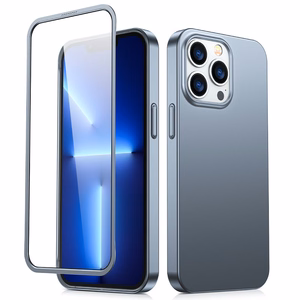 Joyroom 360 Full Чехол передняя и задняя крышка для iPhone 13 Pro + закалённое стекло серый (JR-BP935 tranish)