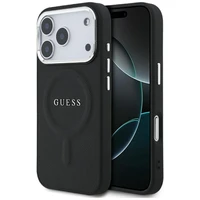 Guess Classic Logo Magnētiskais viedtālruņa apvalks iPhone 17 Pro - melns