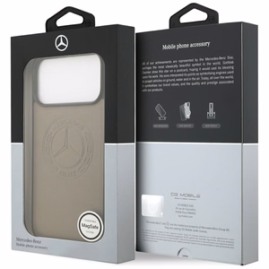 Mercedes Leather Vintage Logo MagSafe Чехол для iPhone 17 Pro Max - бежевый