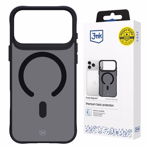 Чехол 3mk Smoke MagCase для iPhone 17 Pro Max - чёрный полупрозрачный