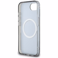 Guess IML Metal Glitter Flowers Triangle magnētiskais viedtālruņa apvalks iPhone 16e - melns