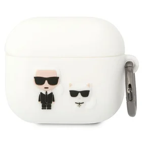 Karl Lagerfeld KLACA3SILKCW AirPods 3 apvalks balts/balts Silikona Karl & Choupette