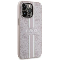 Guess GUHMP13LP4RPSP iPhone 13 Pro / 13 6.1" rozā/rozā cietais apvalks 4G Printed Stripes MagSafe