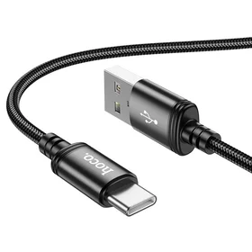 Kabelis USB A uz USB C Hoco 3A 1 m X89 melns