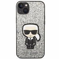 Viedtālruņa apvalks Karl Lagerfeld KLHCP14MGFKPG iPhone 14 Plus 6.7\" sudrabains / sudrabains Glitter Flakes Ikonik