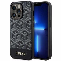 Guess GUHMP14XHGCFSEK iPhone 14 Pro Max 6.7" melns cietais apvalks GCube Stripes Magnētiskais