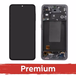 LCD ekrāns Samsung A566 A56 5G ar rāmi, Graphite (OEM)