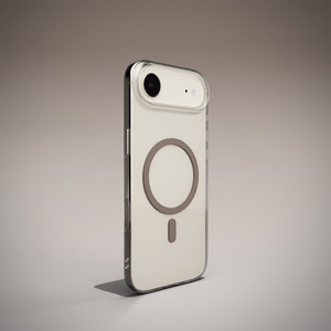 Puro Lite Mag TPU+PC magnētiskais viedtālruņa apvalks iPhone 17 Air - caurspīdīgs ar brūnu gredzenu