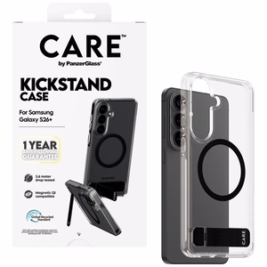 CARE by PanzerGlass melns Kickstand & QI maciņš Samsung Galaxy S26+ - caurspīdīgs