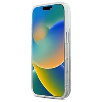 Karl Lagerfeld Liquid Glitter Karl & Choupette Head Magnētiskais viedtālruņa apvalks iPhone 16 Pro Max - caurspīdīgs